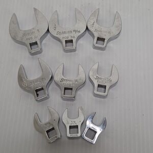 Snap-On Crows‎ Foot 3/8" Dr SAE Loose 9 Pieces 1" to 7/16" USA Excellent